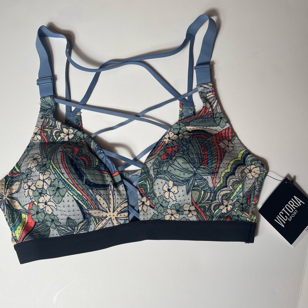 NWT Victoria's Secret Floral Strappy Sports Bra 34B